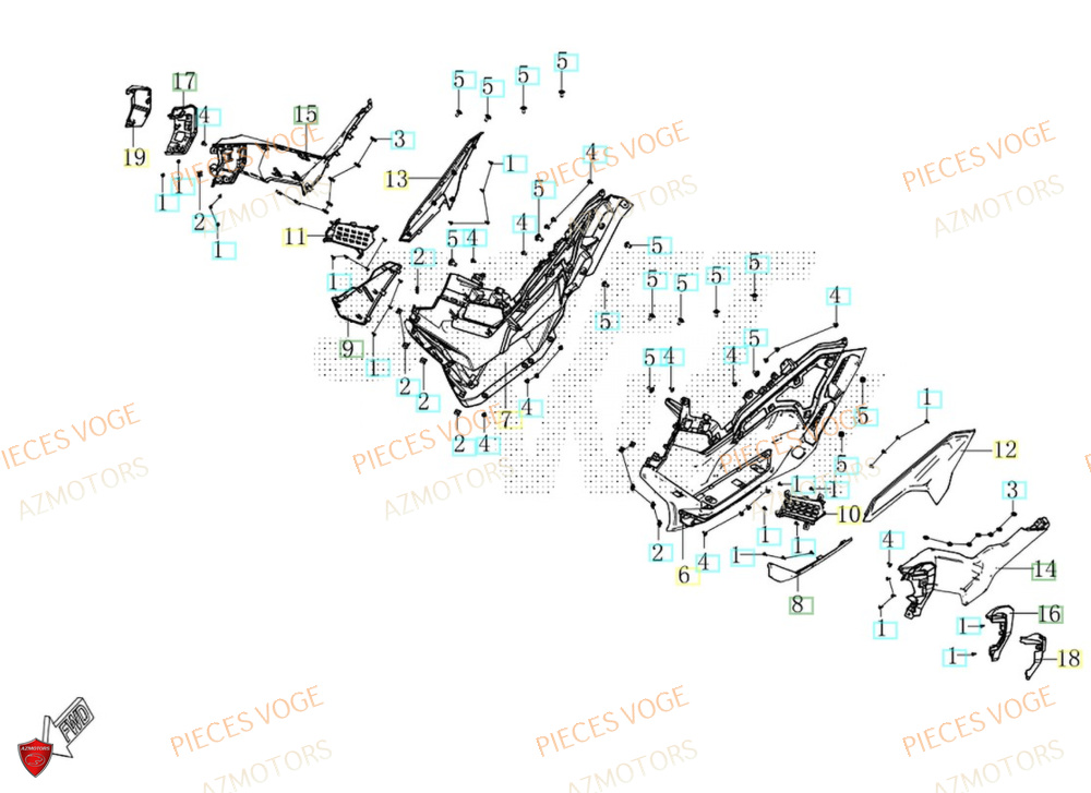 Marche Pied AZMOTORS Pièces Voge SR450X EURO 5+