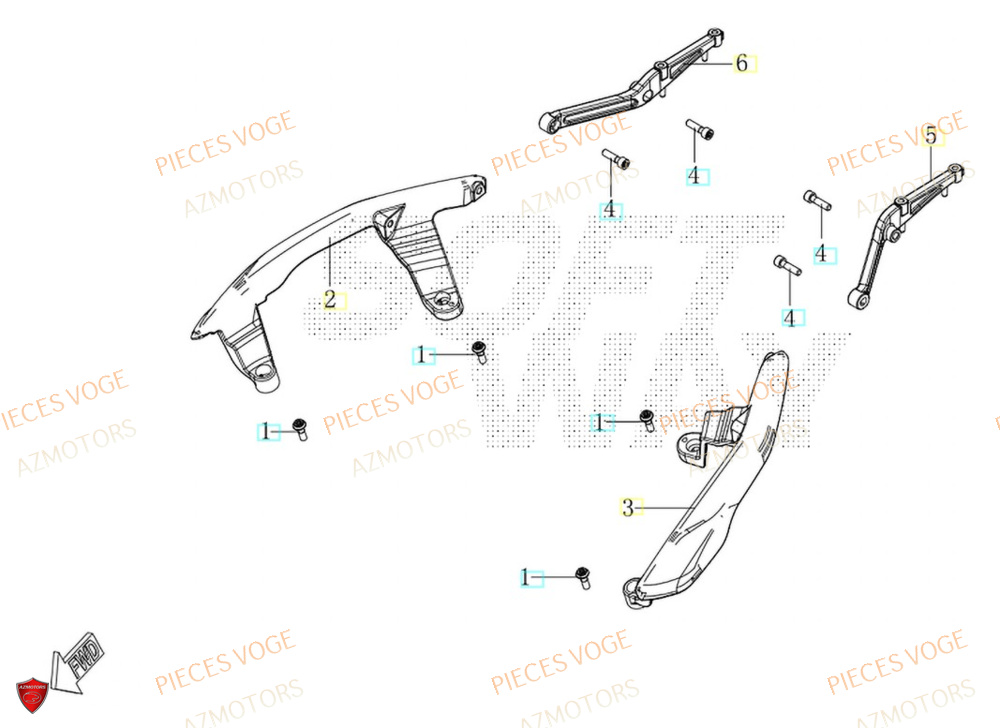 Poignee Passager AZMOTORS Pièces Voge SR450X EURO 5+