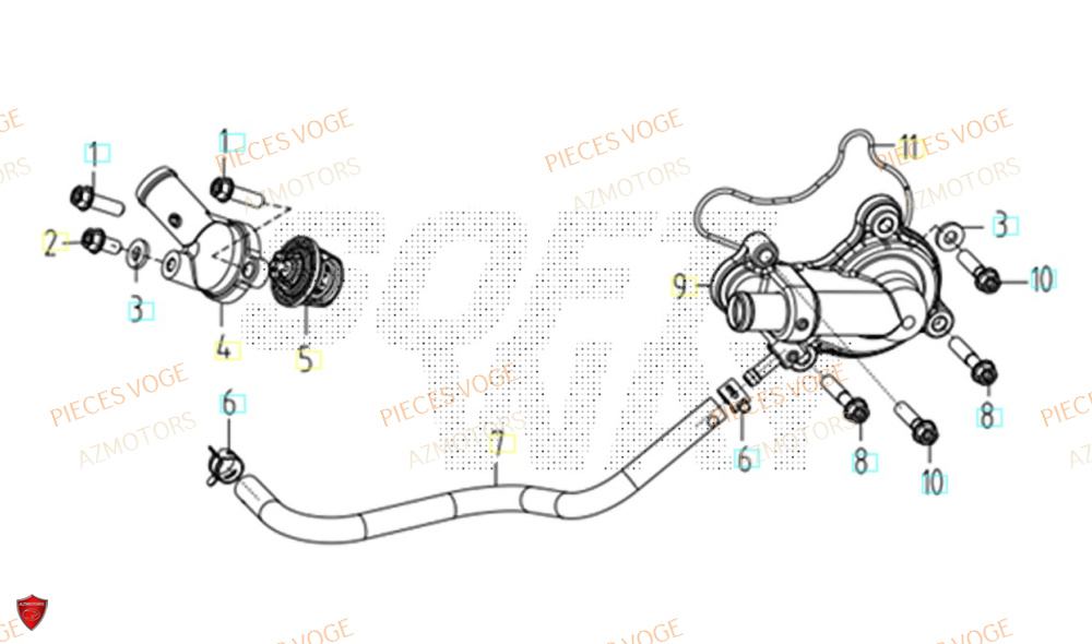 Pompe A Eau AZMOTORS Pièces Voge SR450X EURO 5+