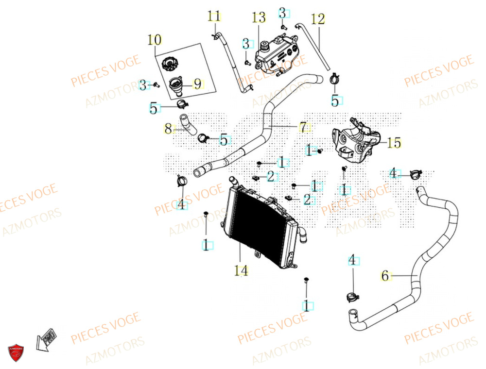 Refroidissement AZMOTORS Pièces Voge SR450X EURO 5+