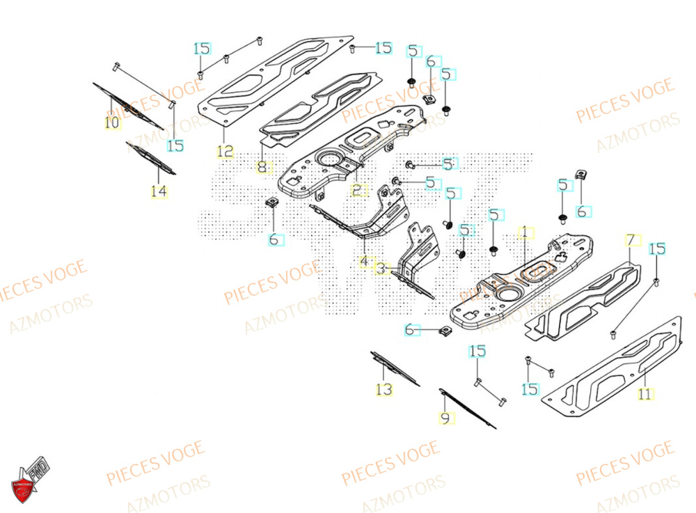 Repose Pied Avant AZMOTORS Pièces Voge SR450X EURO 5+