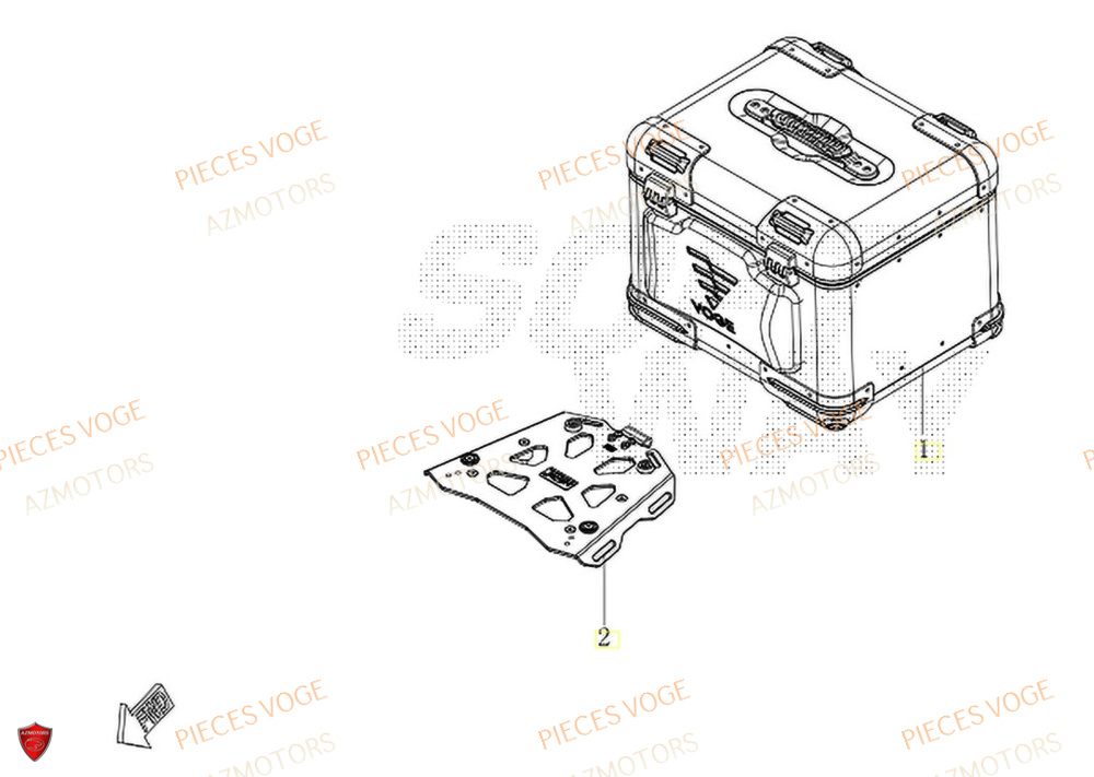 Top Case AZMOTORS Pièces Voge SR450X EURO 5+
