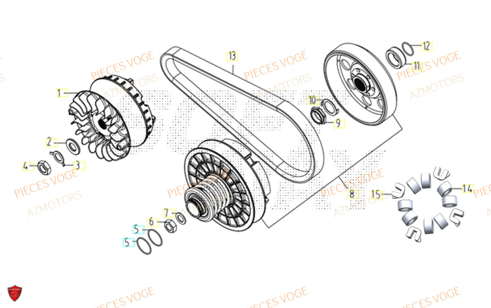 Variateur AZMOTORS Pièces Voge SR450X EURO 5+