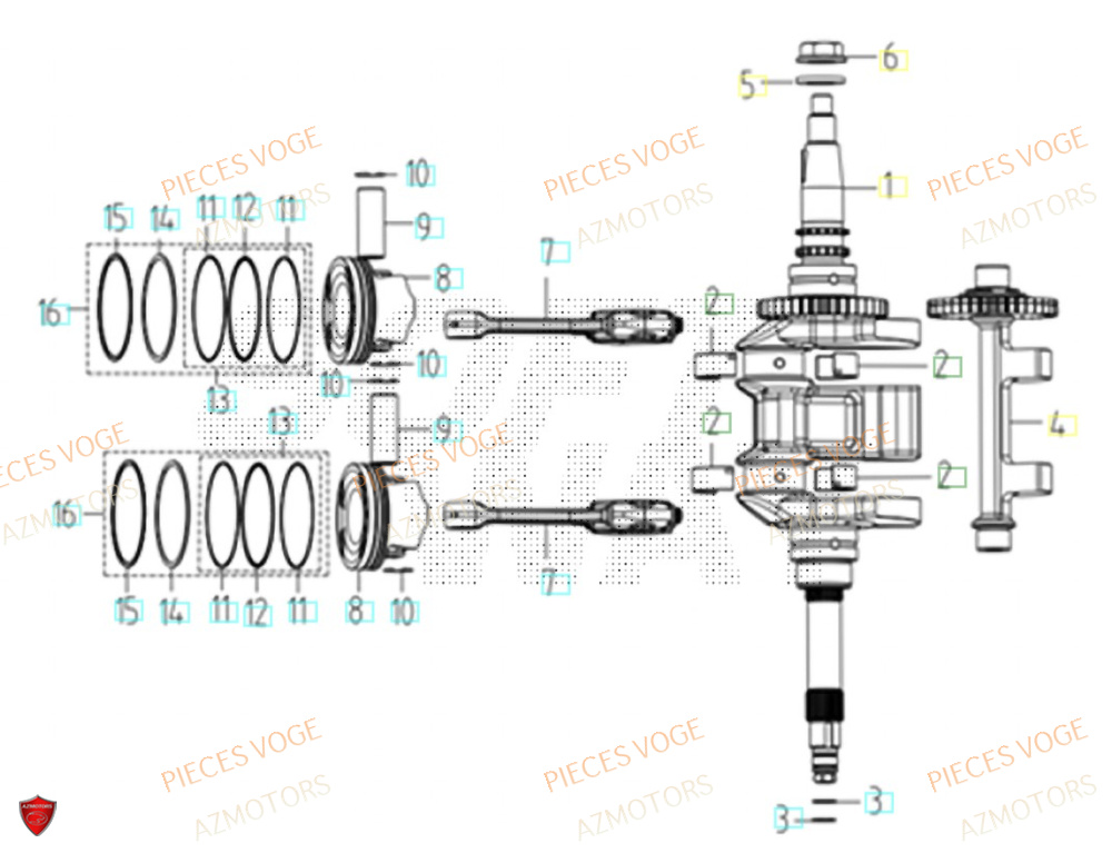 Vilebrequin AZMOTORS Pièces Voge SR450X EURO 5+