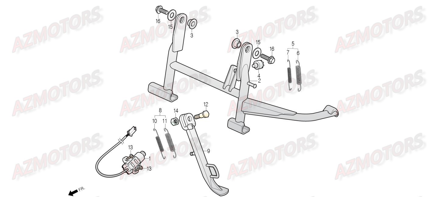 Bequilles DAELIM Pieces Scooter DAELIM Steezer 125cc CBS