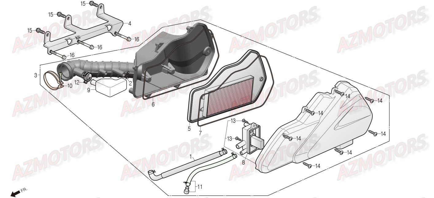 Boitier De Filtre A Air DAELIM Pieces Scooter DAELIM Steezer 125cc CBS