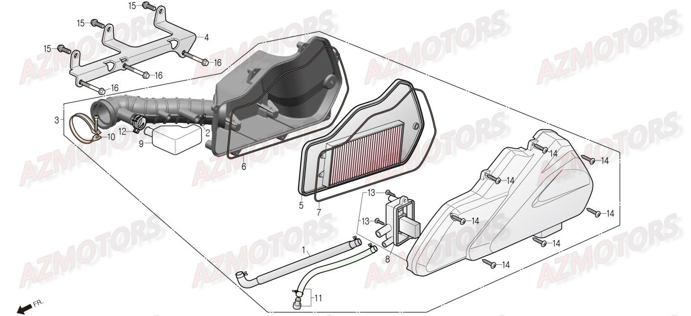 BOITIER DE FILTRE A AIR DAELIM STEEZER 125