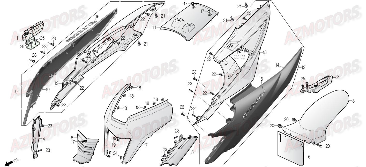 Carenage Cache DAELIM Pieces Scooter DAELIM Steezer 125cc CBS