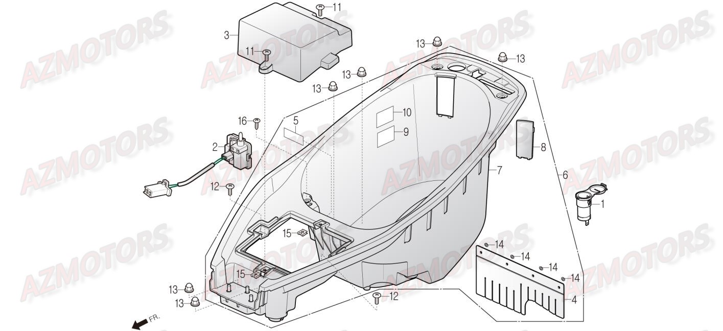 COFFRE COMPLET STEEZER DAELIM (derniere pieces dispo) pour COFFRE de STEEZER 125