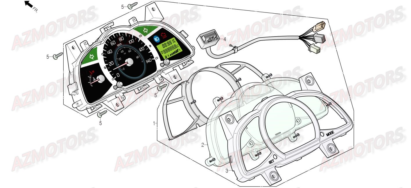 Compteur DAELIM Pieces Scooter DAELIM Steezer 125cc CBS