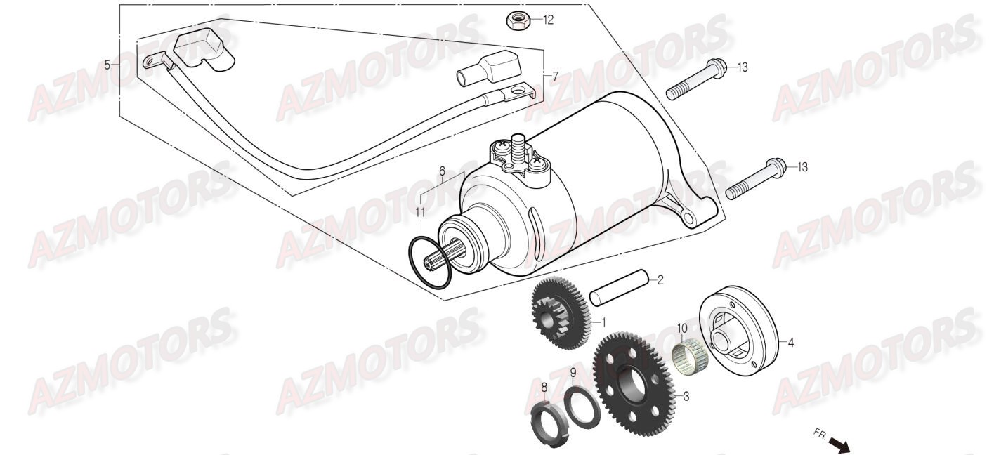 Demarreur DAELIM Pieces Scooter DAELIM Steezer 125cc CBS