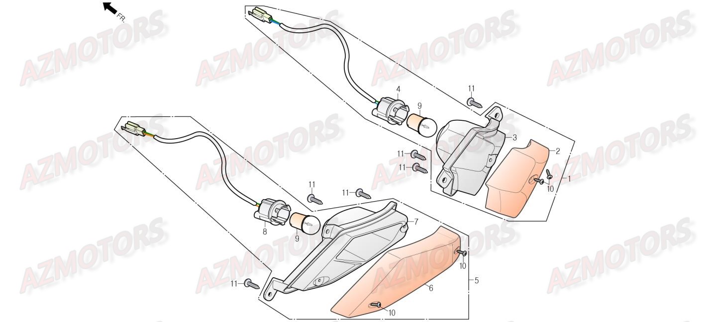 Feu Arriere DAELIM Pieces Scooter DAELIM Steezer 125cc CBS