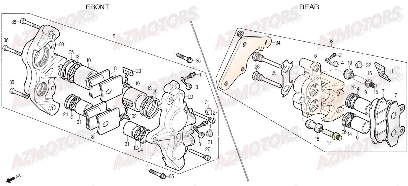 Frein DAELIM Pieces Scooter DAELIM Steezer 125cc CBS