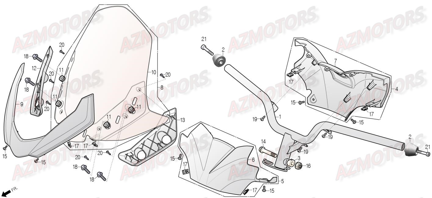 Guidon DAELIM Pieces Scooter DAELIM Steezer 125cc CBS