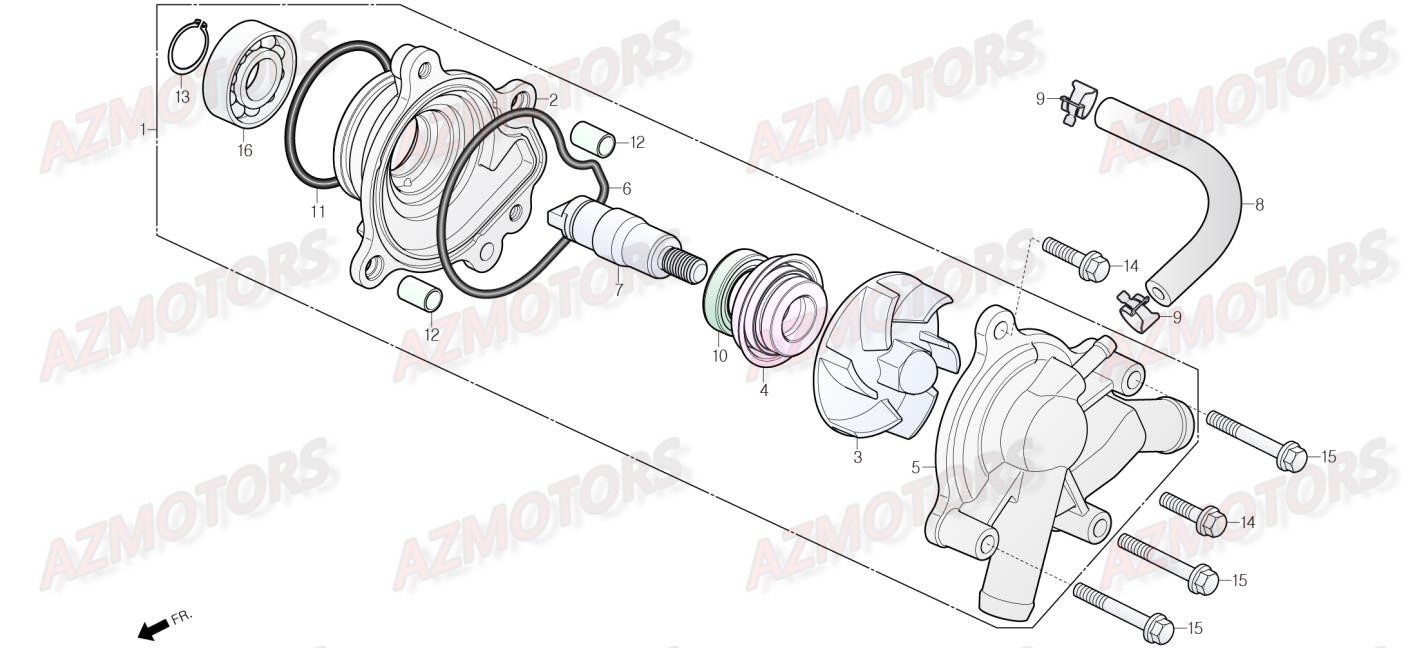 Pompe A Eau DAELIM Pieces Scooter DAELIM Steezer 125cc CBS