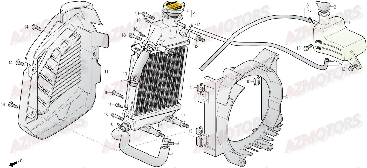 Refroidissement DAELIM Pieces Scooter DAELIM Steezer 125cc CBS