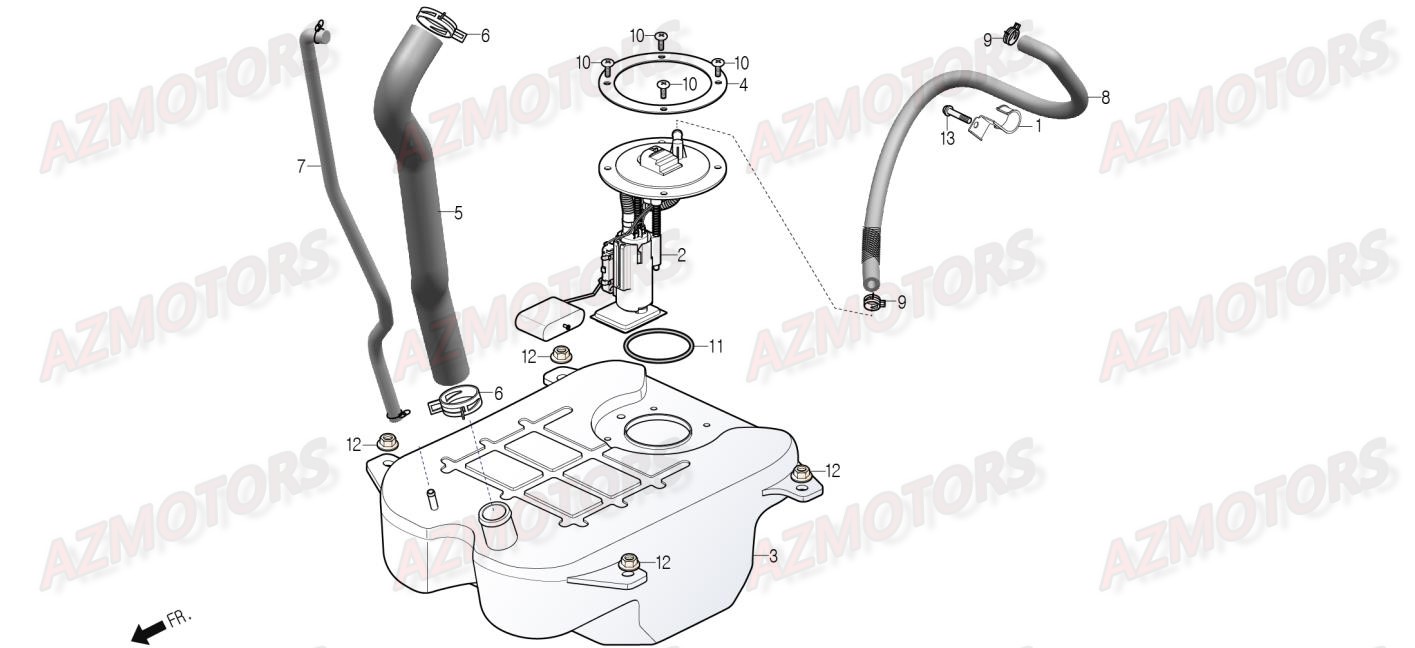 Reservoir De Carburant DAELIM Pieces Scooter DAELIM Steezer 125cc CBS
