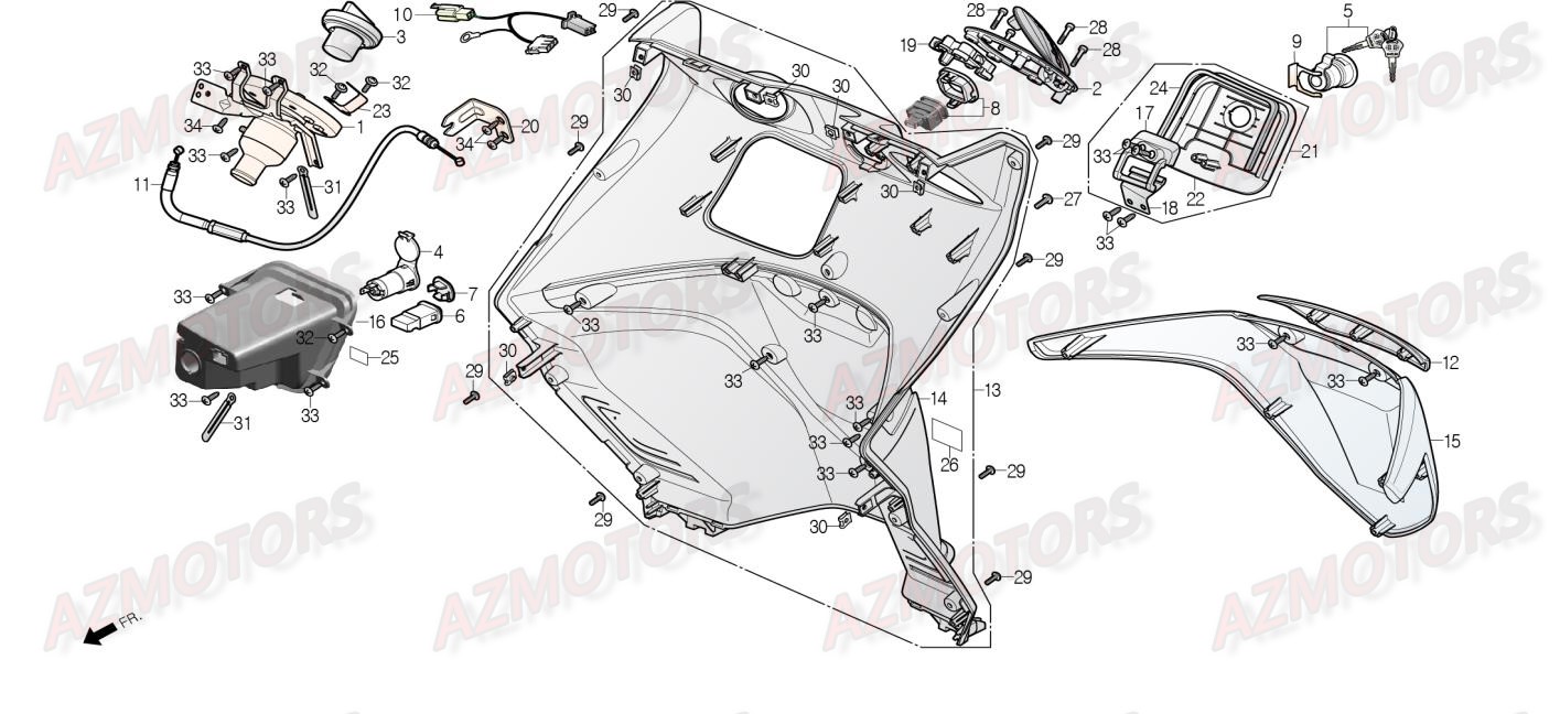 Tablier DAELIM Pieces Scooter DAELIM Steezer 125cc CBS