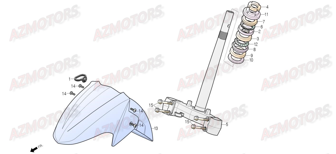 Te Direction Garde Boue Avant DAELIM Pieces Scooter DAELIM Steezer 125cc CBS