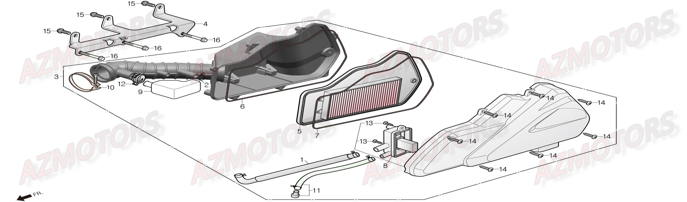 Boitier De Filtre A Air DAELIM Pieces Scooter DAELIM Steezer S 125 CBS (2016)