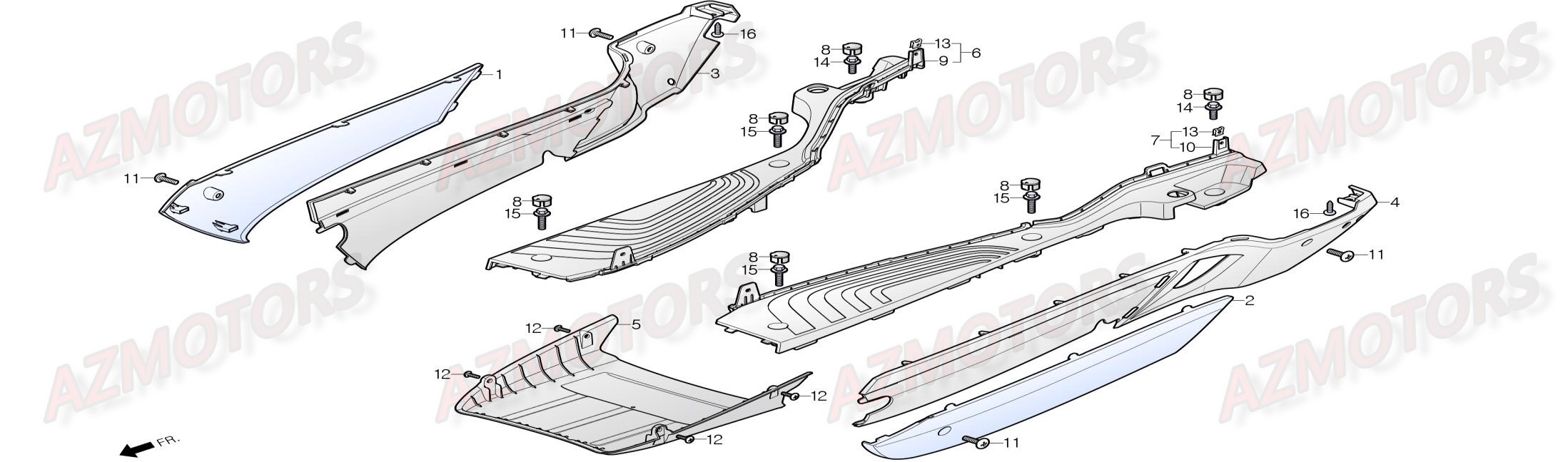 Plancher DAELIM Pieces Scooter DAELIM Steezer S 125 CBS (2016)