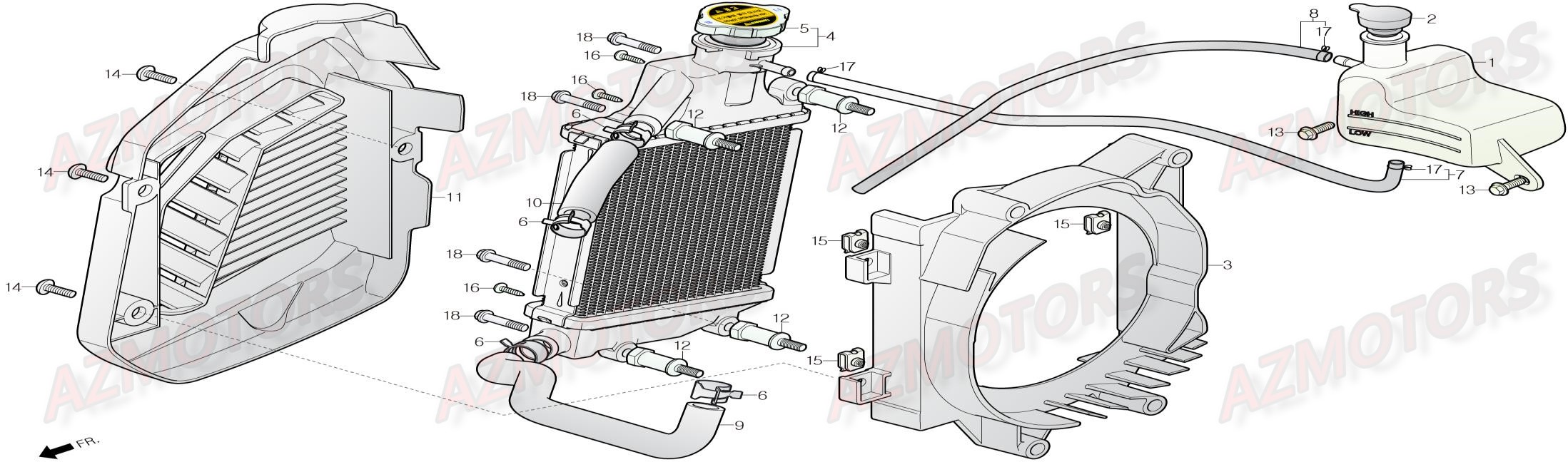 Radiateur DAELIM Pieces Scooter DAELIM Steezer S 125 CBS (2016)