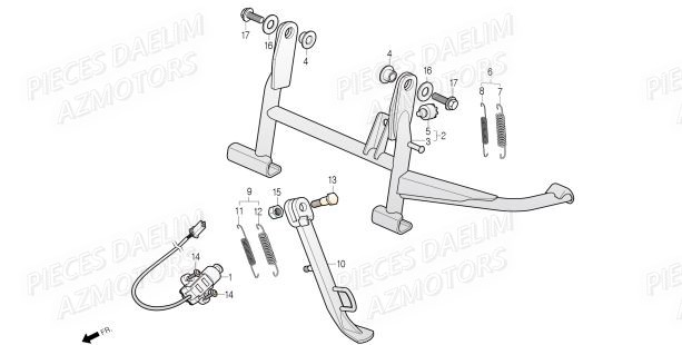 Bequille DAELIM Pieces Scooter DAELIM Steezer S 125 ABS EU 4