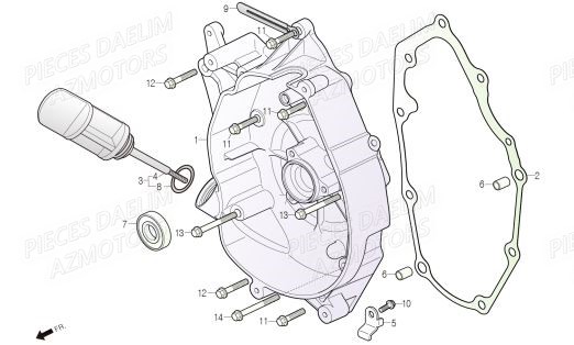 Carter Droit DAELIM Pieces Scooter DAELIM Steezer S 125 ABS EU 4