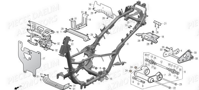 Chassis DAELIM Pieces Scooter DAELIM Steezer S 125 ABS EU 4