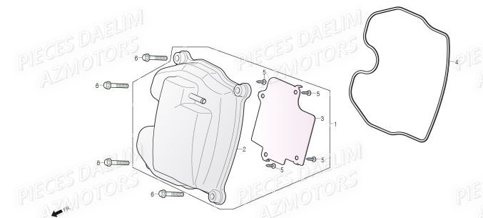 Couvre Cylindre DAELIM Pieces Scooter DAELIM Steezer S 125 ABS EU 4