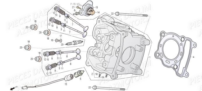 Culasse DAELIM Pieces Scooter DAELIM Steezer S 125 ABS EU 4