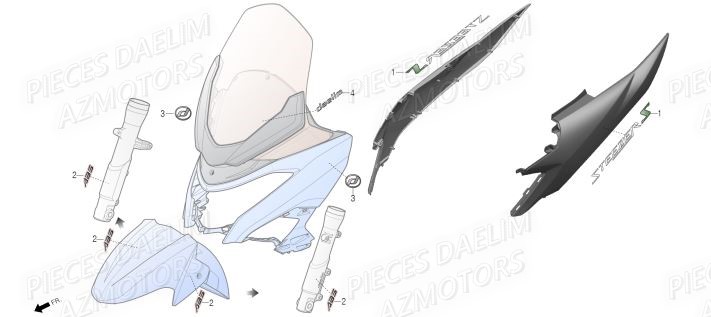 Decors DAELIM Pieces Scooter DAELIM Steezer S 125 ABS EU 4