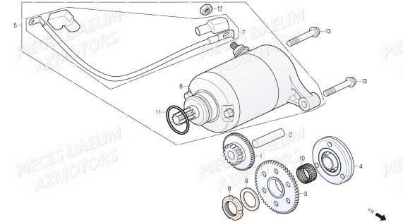 Demarreur DAELIM Pieces Scooter DAELIM Steezer S 125 ABS EU 4