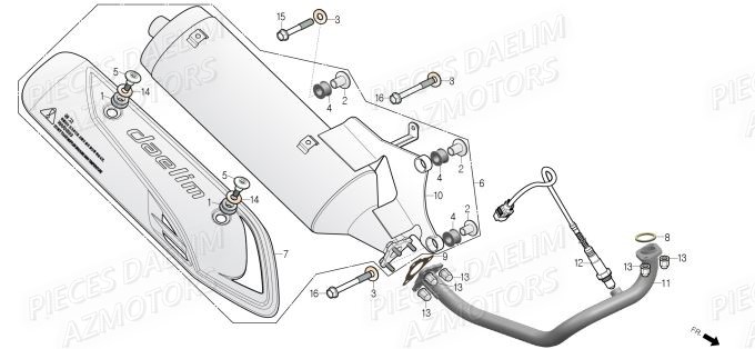 Echappement DAELIM Pieces Scooter DAELIM Steezer S 125 ABS EU 4
