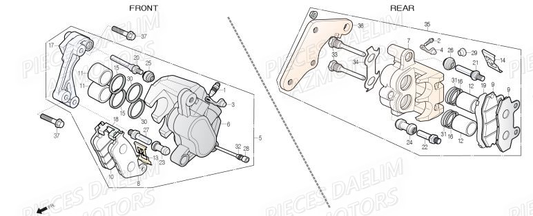 Etrier De Frein DAELIM Pieces Scooter DAELIM Steezer S 125 ABS EU 4