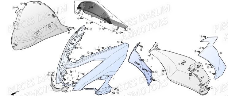 Face Avant DAELIM Pieces Scooter DAELIM Steezer S 125 ABS EU 4