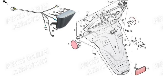 Feu Arriere DAELIM Pieces Scooter DAELIM Steezer S 125 ABS EU 4