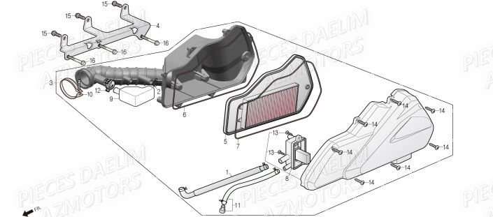 Filtre A Air DAELIM Pieces Scooter DAELIM Steezer S 125 ABS EU 4