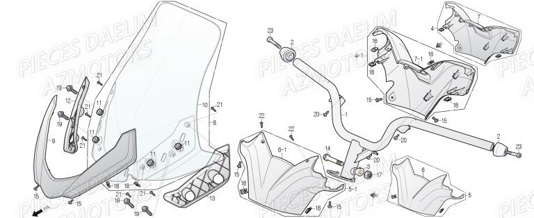 Guidon DAELIM Pieces Scooter DAELIM Steezer S 125 ABS EU 4