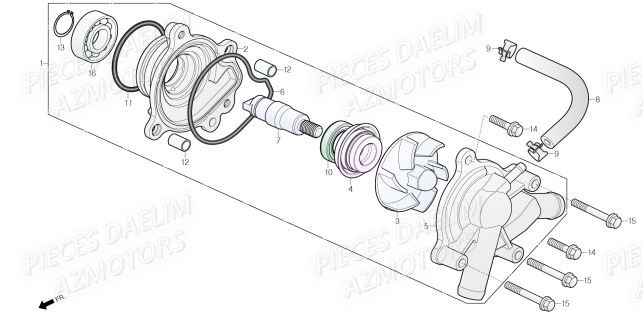 Pompe A Eau DAELIM Pieces Scooter DAELIM Steezer S 125 ABS EU 4