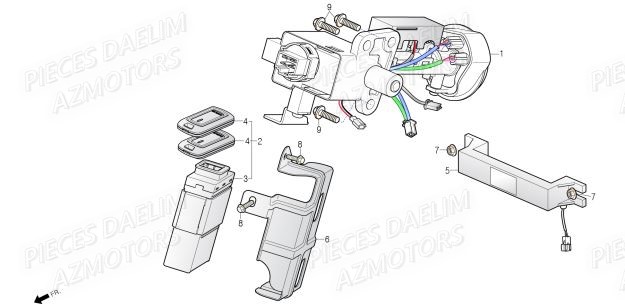 Serrure DAELIM Pieces Scooter DAELIM Steezer S 125 ABS EU 4