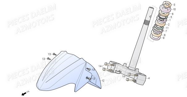 Te De Fourche DAELIM Pieces Scooter DAELIM Steezer S 125 ABS EU 4
