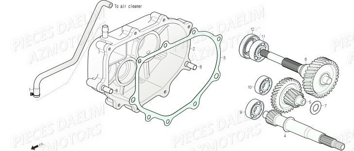 Transmission DAELIM Pieces Scooter DAELIM Steezer S 125 ABS EU 4