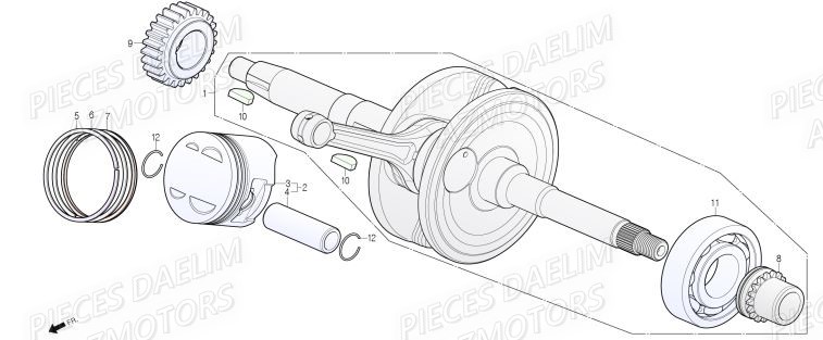 Vilebrequin DAELIM Pieces Scooter DAELIM Steezer S 125 ABS EU 4