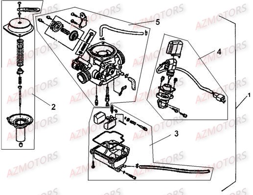 Carburateur LINHAI Pièces Scooter STREETSTAR 50cc