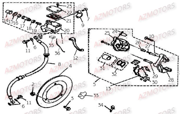 Frein A Disque Avant LINHAI Pièces Scooter STREETSTAR 50cc