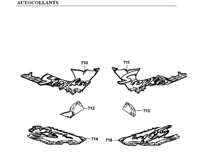 AUTOCOLLANTS KYMCO Pièces Moto Kymco STRYKER 125 4T