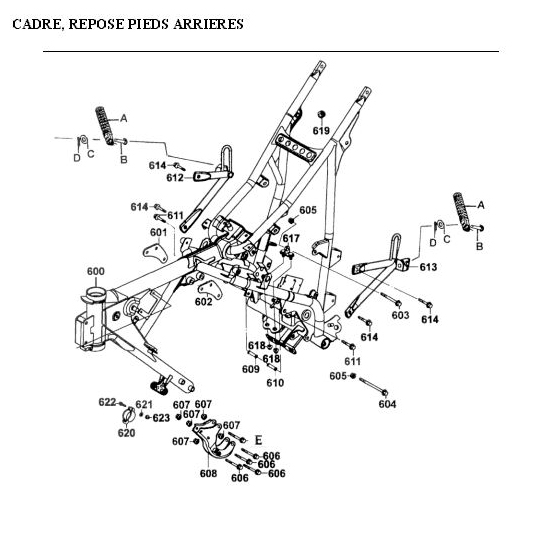 CADRE   REPOSE PIEDS ARRIERE KYMCO STRYKER125