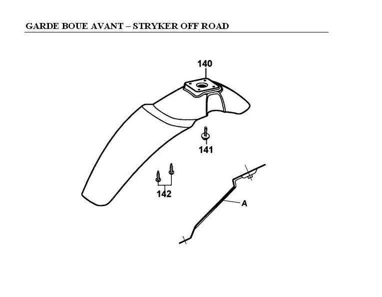 Garde Boue Avant   Stryker Off Road KYMCO Pièces Moto Kymco STRYKER 125 4T
