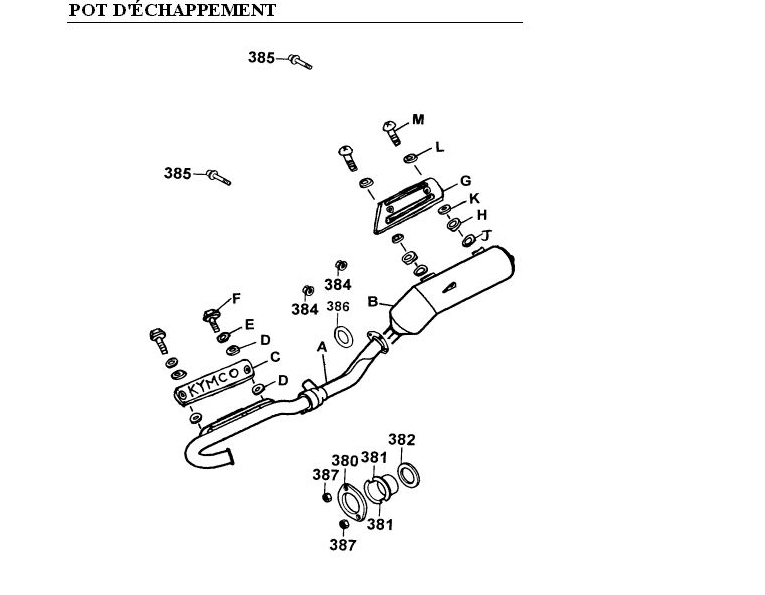 POT D ECHAPPEMENT KYMCO Pièces Moto Kymco STRYKER 125 4T